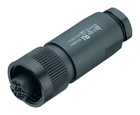 Ilustracja RD24 Zeńskie złącze kablowe proste, Kontaktów: 6+PE, 12,0-14,0 mm, nieekranowany, zacisk śrubowy, IP67, UL, ESTI+, VDE, PG 16