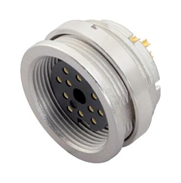 Ilustração M16 Soquete de flange, Contatos: 16, desprotegido, solda, IP40, M18x0,75, Montagem frontal