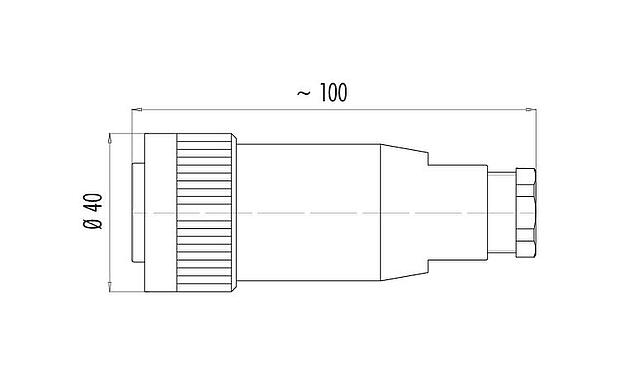 Dibujo a escala RD30 Conector de cable hembra, Número de contactos: 4+PE, 12,0-14,0 mm, sin blindaje, tornillo extraíble, IP65, ESTI+, VDE