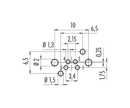 Geleiderconfiguratie 99 3390 282 04 - M8 Haakse female panel mount connector, aantal polen: 4, onafgeschermd, THR, IP67, UL