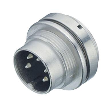 Illustration 09 0111 00 04 - M16 Male panel mount connector, Contacts: 4 (04-a), unshielded, solder, IP67, UL