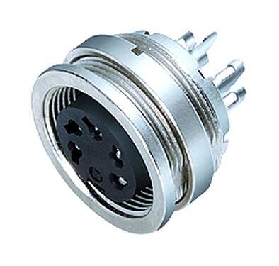 Illustration 09 0316 00 05 - M16 Female panel mount connector, Contacts: 5 (05-a), unshielded, solder, IP40