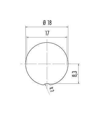 Lắp ráp mẫu 09 0174 90 08 - M16 Ổ cắm gắn bảng, Số lượng cực : 8 (08-a), không có chống nhiễu, THT, IP68, UL, Tuân thủ AISG, gắn phía trước