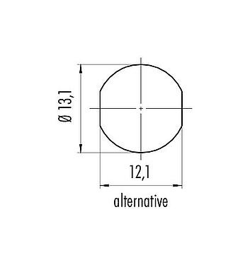 Instructions de montage / Découpe du panneau Baïonnette Embase femelle, Contacts: 5, non blindé, THT, IP54 débranché, M13x1,0, Montage frontal