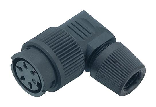 Illustration 99 0666 72 19 - Bayonet Female angled connector, Contacts: 19, 6.0-8.0 mm, unshielded, solder, IP40