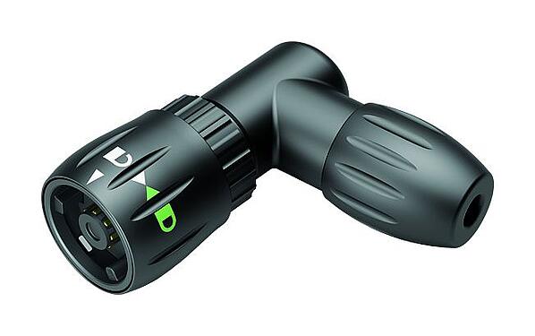 Ilustración Bayoneta Conector macho en ángulo, Número de contactos: 8, 2,5-4,0 mm, sin blindaje, soldadura, IP67