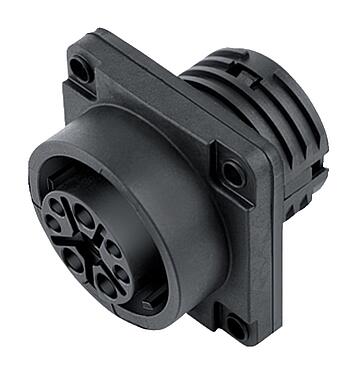 Illustration Bayonet Female panel mount connector, Contacts: 4+3+PE, unshielded, crimping (Crimp contacts must be ordered separately), IP68/IP69K, UL 2238, VDE, Front mounting, UV resistant