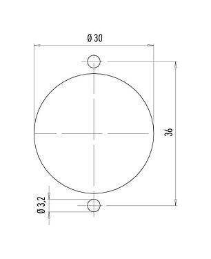 Assembly instructions / Panel cut-out 09 0040 00 05 - M25 Female panel mount connector, Contacts: 5, shieldable, solder, IP40
