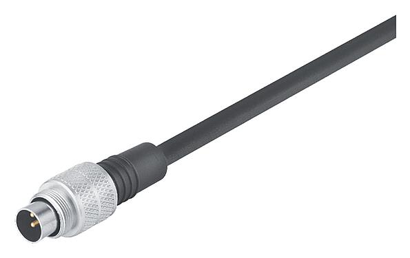Illustration M9 Connecteur mâle, Contacts: 8, non blindé, surmoulé sur le câble, IP67, PUR, noir, 8 x 0,14 mm², 5 m