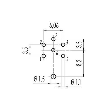 Geleiderconfiguratie 09 0324 290 06 - M16 Female panel mount connector, aantal polen: 6 (06-a), schermbaar, THT, IP40, aan voorkant verschroefbaar