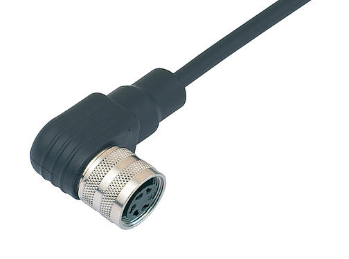 插图 79 6214 200 05 - M16 弯角孔头电缆连接器, 极数: 5 (05-a), 非屏蔽, 预铸电缆, IP67, PUR, 黑色, 5x0.25mm², 2m