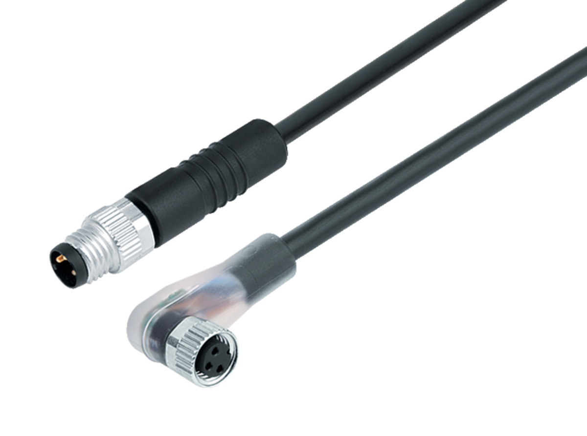 Cable 3 hilos con conector M8 hembra 5m, ADAJUSA